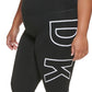 Leggings femininas DKNY com cintura alta e logotipo explodido 7/8, brancas