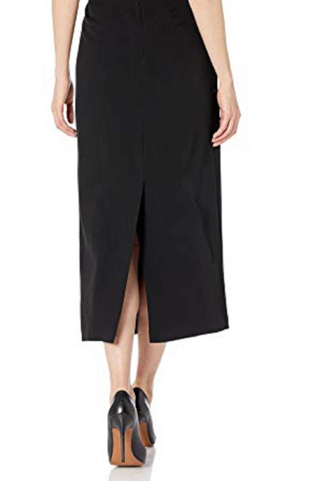 Saia coluna de crepe feminina Kasper, preta, tamanho 12