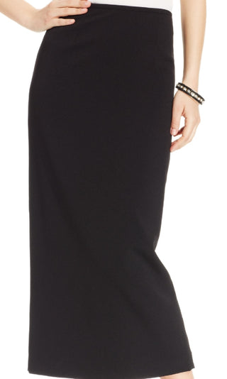 Saia coluna de crepe feminina Kasper, preta, tamanho 12