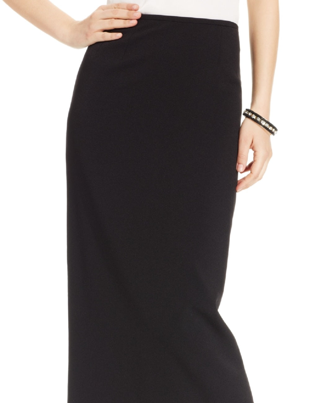 Saia coluna de crepe Kasper Kasper preta tamanho 18