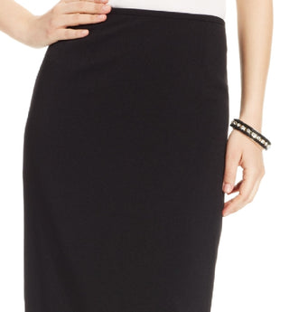 Saia coluna de crepe feminina Kasper, preta, tamanho 8