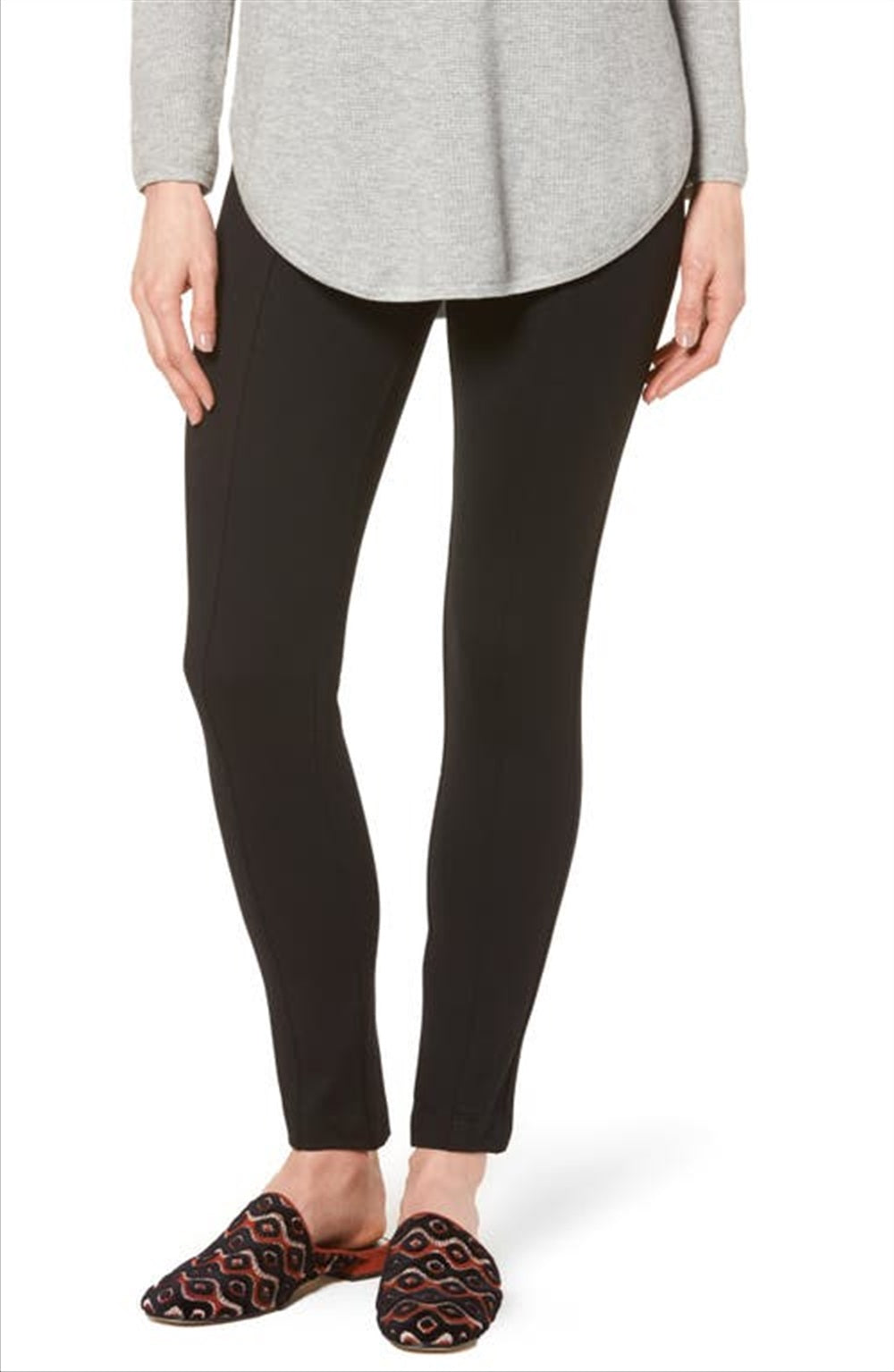 Calça de compressão feminina Anne Klein, preta, tamanho 6