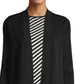 Cardigan feminino Anne Klein Malibu com frente aberta, preto, tamanho pequeno