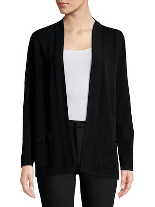 Anne Klein Women's Malibu Open Front Cardigan Black Size X-Small