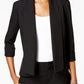 Blazer feminino Kasper com manga 3/4 e punho, preto, tamanho 6, pequeno