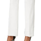 Calça social feminina Kasper de crepe moderna com perna reta, branca, tamanho 10