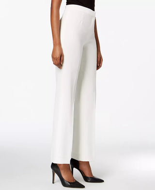 Kasper Women's Straight Leg Modern Crepe Dress Pants White Size 16