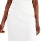 Saia coluna de crepe feminina Kasper, branca, tamanho 8