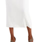 Saia coluna de crepe feminina Kasper, branca, tamanho 8