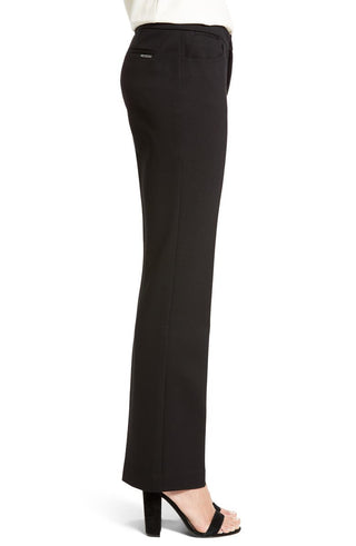 Calça de compressão feminina Anne Klein Flare Leg Ponte, preta, tamanho 10