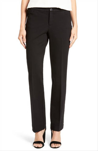 Anne Klein Women's Compression Flare Leg Ponte Pants Black Size 10