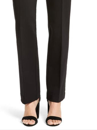 Calça de compressão feminina Anne Klein Flare Leg Ponte, preta, tamanho 8