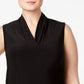 Blusa feminina Anne Klein com pregas triplas e sem mangas, preta, tamanho 1X