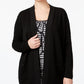 Cardigan feminino Anne Klein Malibu com frente aberta, preto, tamanho 1X