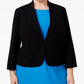 Blazer feminino Nine West com gola alta, tamanho 20W, preto