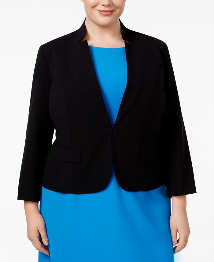 Blazer feminino Nine West com gola alta, tamanho 20W, preto