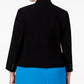 Blazer feminino Nine West com gola alta, tamanho 20W, preto