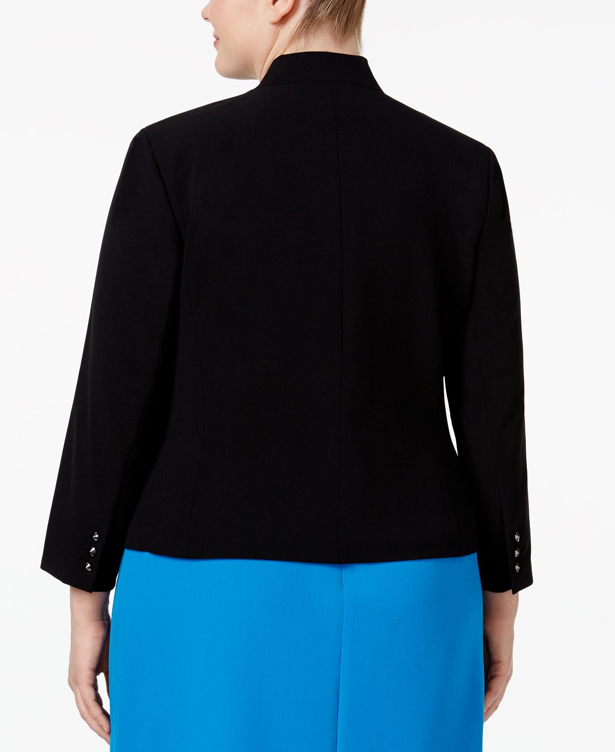 Blazer feminino Nine West com gola alta, tamanho 20W, preto