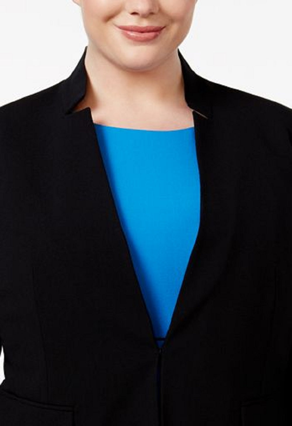 Blazer feminino Nine West com gola alta, tamanho 20W, preto