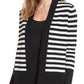 Cardigan listrado Malibu feminino Anne Klein, preto, tamanho extragrande