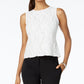 Top de renda feminino Kasper, branco, tamanho pequeno, médio
