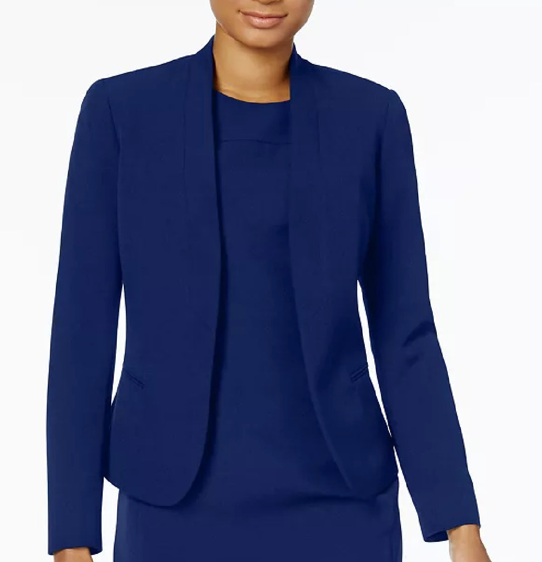 Vestido sem mangas com gola xale da coleção feminina Anne Klein, azul, tamanho 4