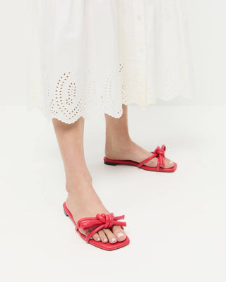 Loeffler Randall - Sandália Rasa Hadley de Couro com Laço para Mulher