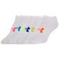 Pacote com 6 meias Under Armour femininas, invisíveis, brancas, tamanho 9-11