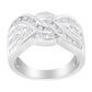 10K White Gold Diamond Bypass Ring (1 Cttw, H-I Color, I1-I2 Clarity) - Size 6-3/4