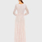 Mac Duggal - Beadedlace Long Sleeve Wrap Over Gown