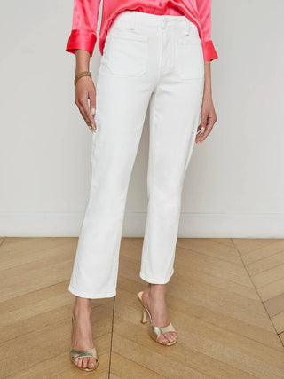 L'Agence - Noya High Rise Patch Pocket Slim Flare Jeans