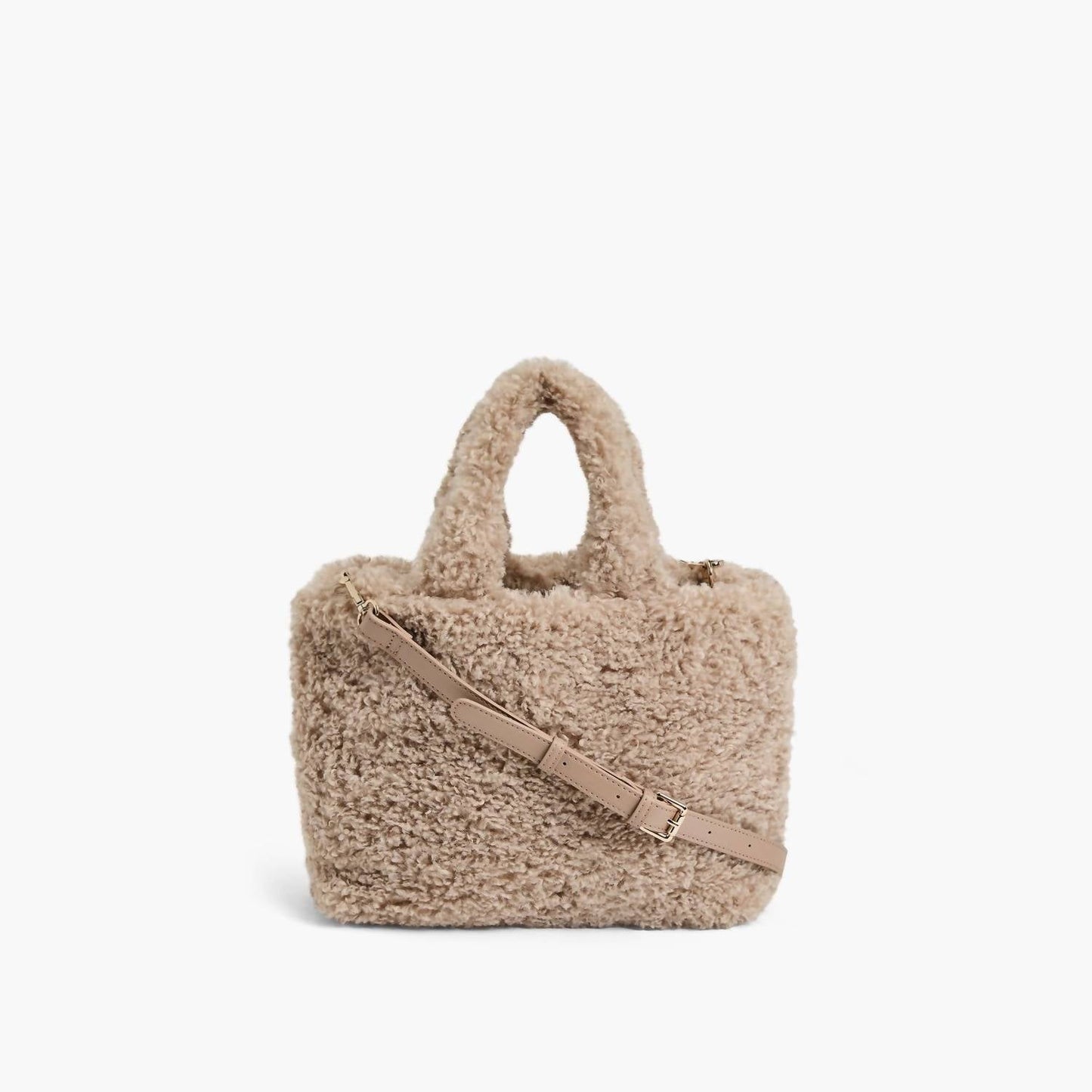 Like Dreams - Women's Demi Faux Fur Sherpa Square Shoulder Bag