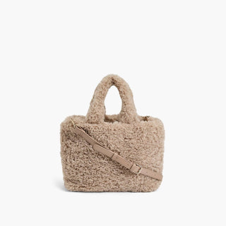 Like Dreams - Bolsa de ombro quadrada feminina Sherpa de pele sintética demi