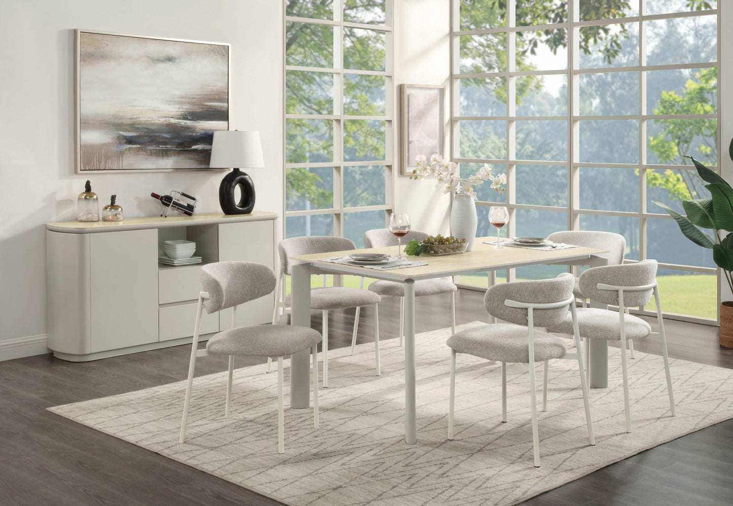 Ingram Ceramic Top Dining Table - Light Gray