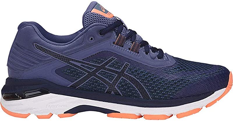 Tênis de corrida feminino Asics GT 2000 6, azul, tamanho 5, 2E (Xw), EUA