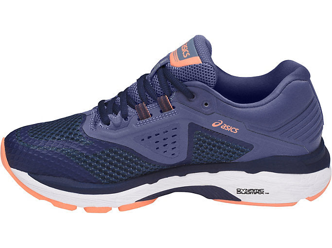 Tênis de corrida feminino Asics GT 2000 6, azul, tamanho 5, 2E (Xw), EUA