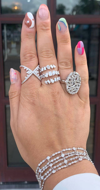 Doves By Doron Paloma - Women's Criss Cross Diamond Fashion Ring