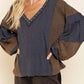 Pol - Stud Detail Balloon Sleeve Top