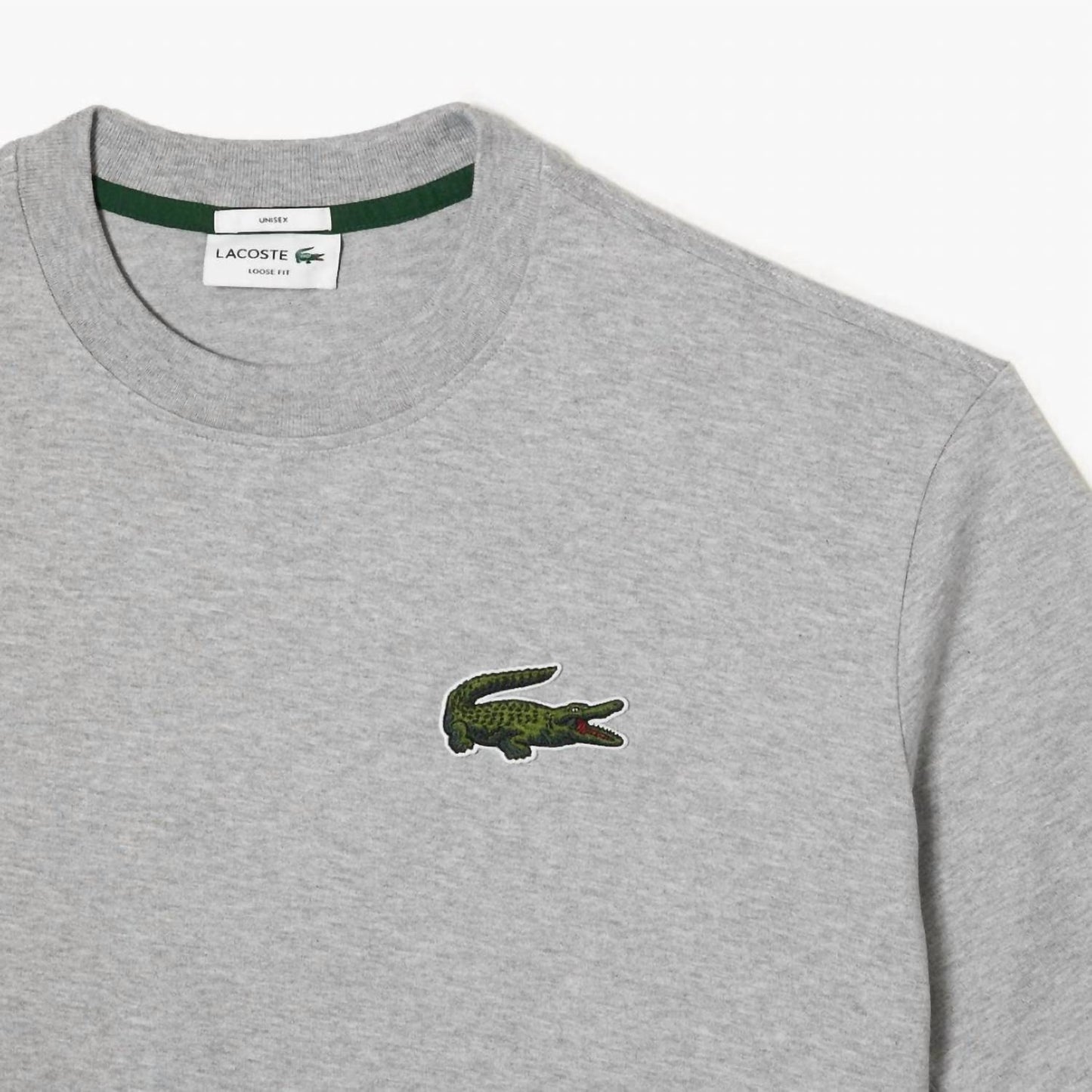 Lacoste - Unisex Loose Fit Large Crocodile Organic Cotton Tee Shirt
