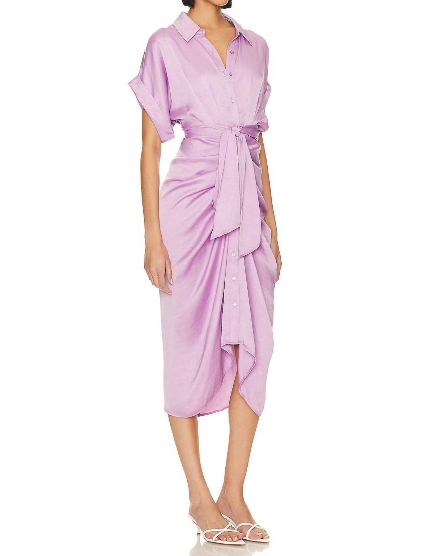 Steve Madden - SATIN TIE WAIST MIDI DRESS