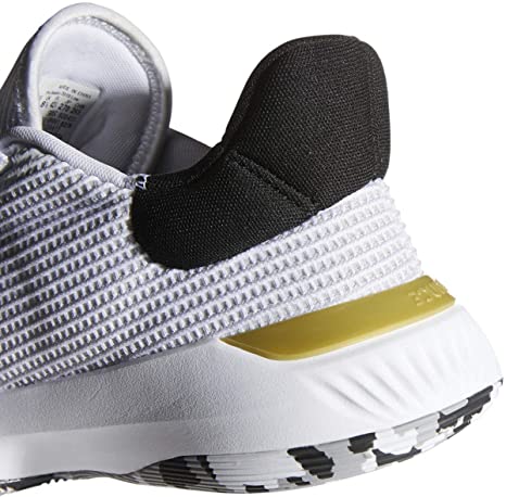 Tênis de basquete masculino adidas Pro Bounce 2019 Low, branco/preto/dourado