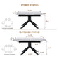 Rectangular Dining Table With Geometric Legs For Dining Room - Light Gray