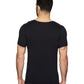 Camisa masculina Hanro de algodão superior com decote em V, preta, tamanho grande
