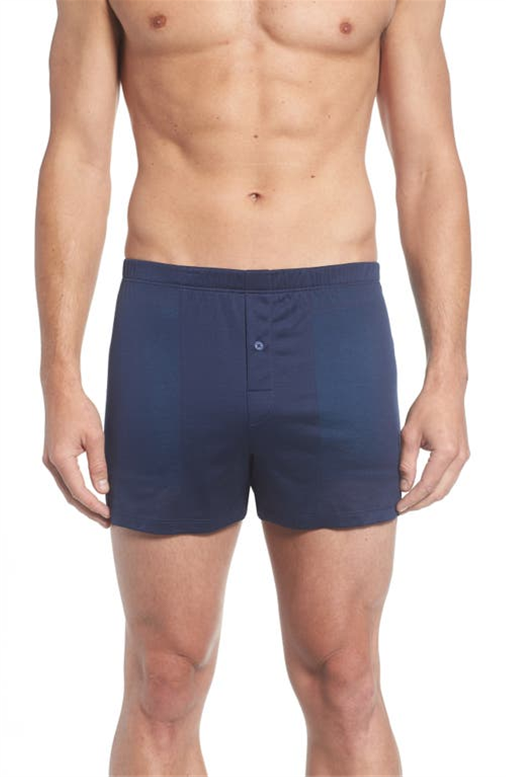 Boxers esportivos de malha de algodão masculinos Hanro, azul, tamanho extragrande