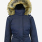 Galaxy By Harvic Jaqueta Parka Pesada Feminina Azul Tamanho Grande