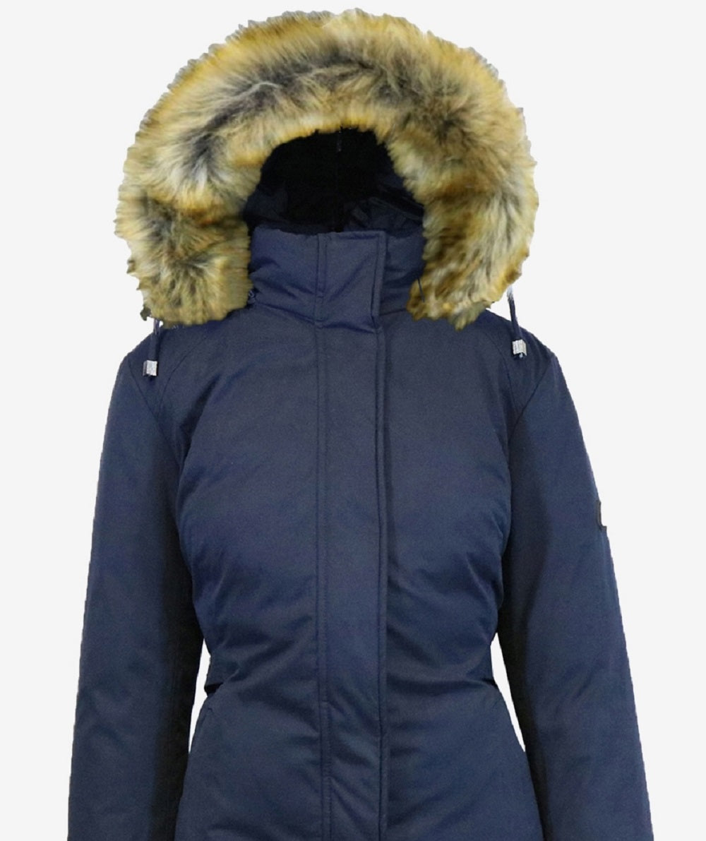 Galaxy By Harvic Jaqueta Parka Pesada Feminina Azul Tamanho Grande