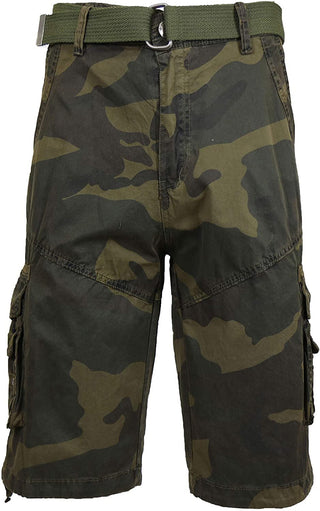 Galaxy by Harvic Shorts Cargo Camuflado Masculino Verde Tamanho 34