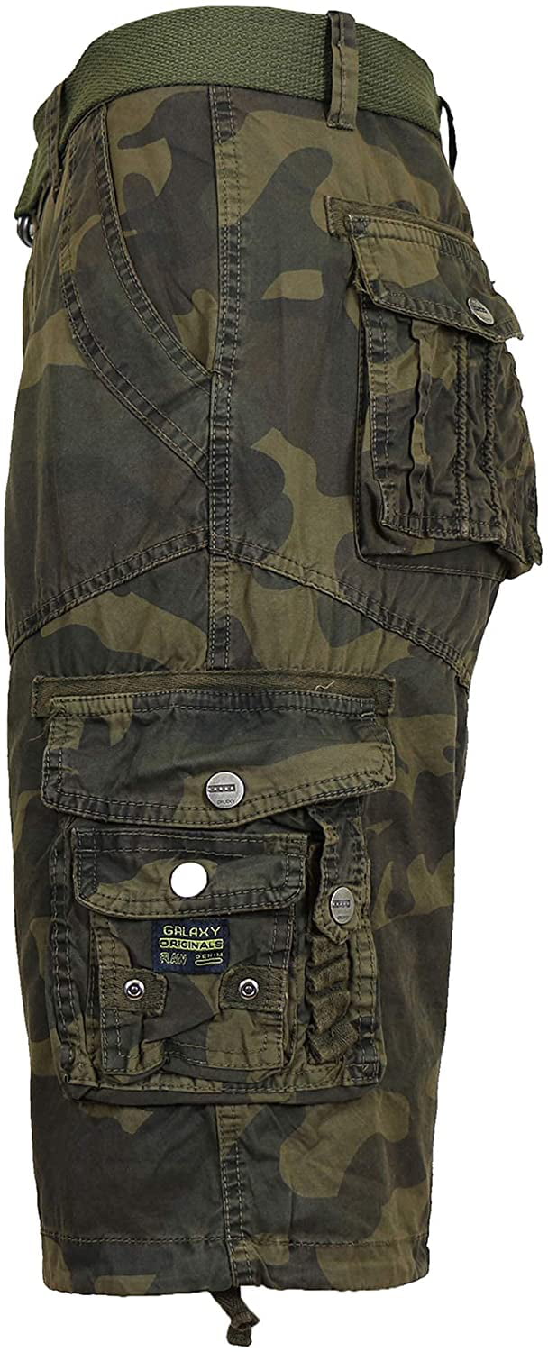 Galaxy by Harvic Shorts Cargo Camuflado Masculino Verde Tamanho 34