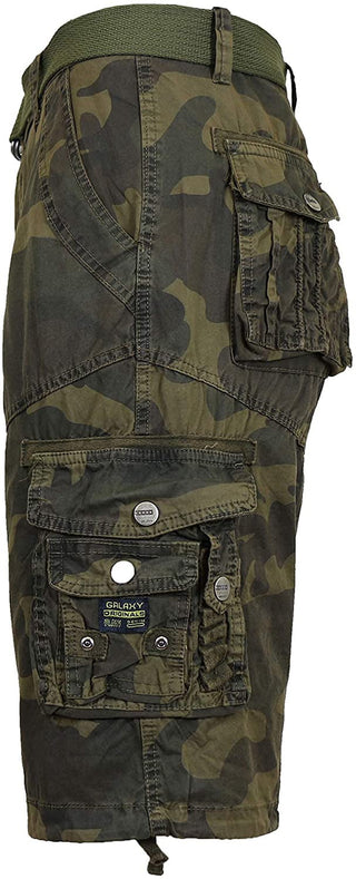 Galaxy by Harvic Shorts Cargo Camuflado Masculino Verde Tamanho 34