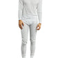Conjunto térmico leve feminino GBH de 2 peças, parte superior e inferior térmicas, branco, tamanho M
